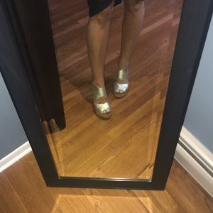 Gold wrap platform wedges